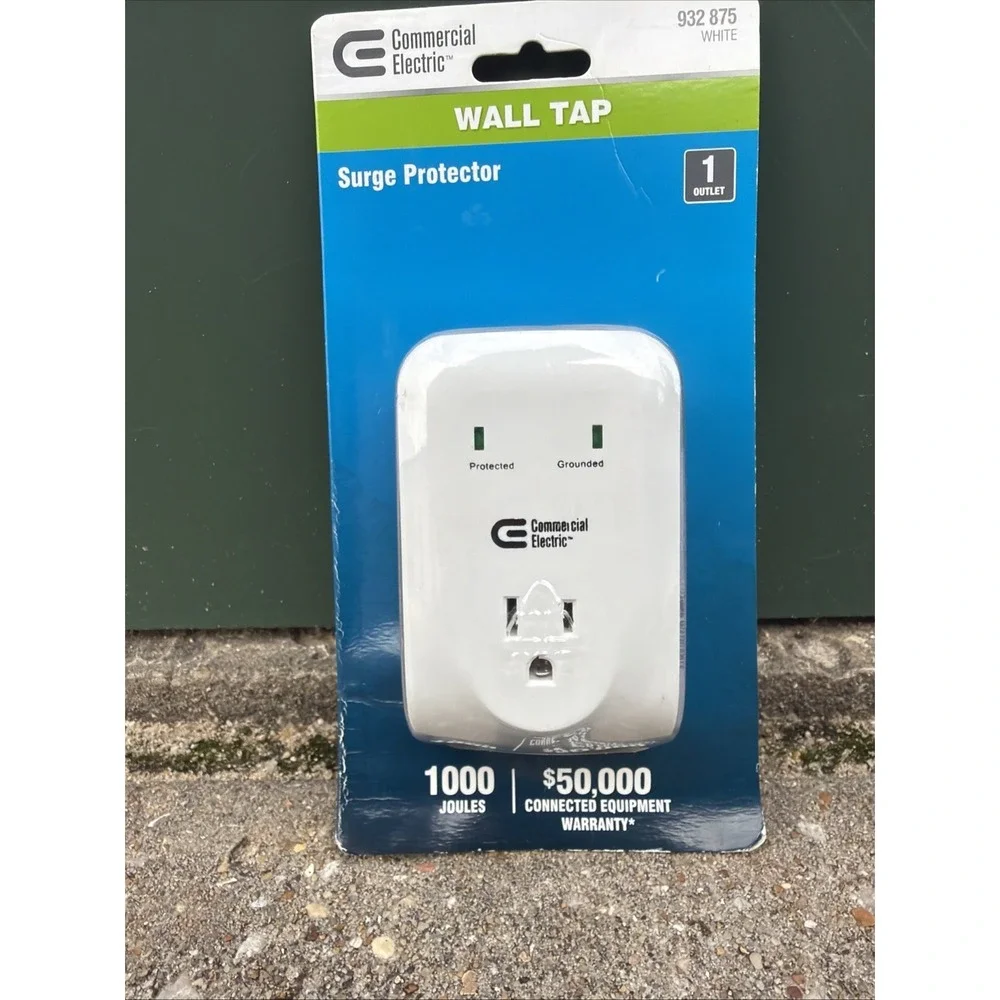 Commercial Electric Wall‎ Mount Wall Tap Surge Protector White 1-Outlet YLCT-29